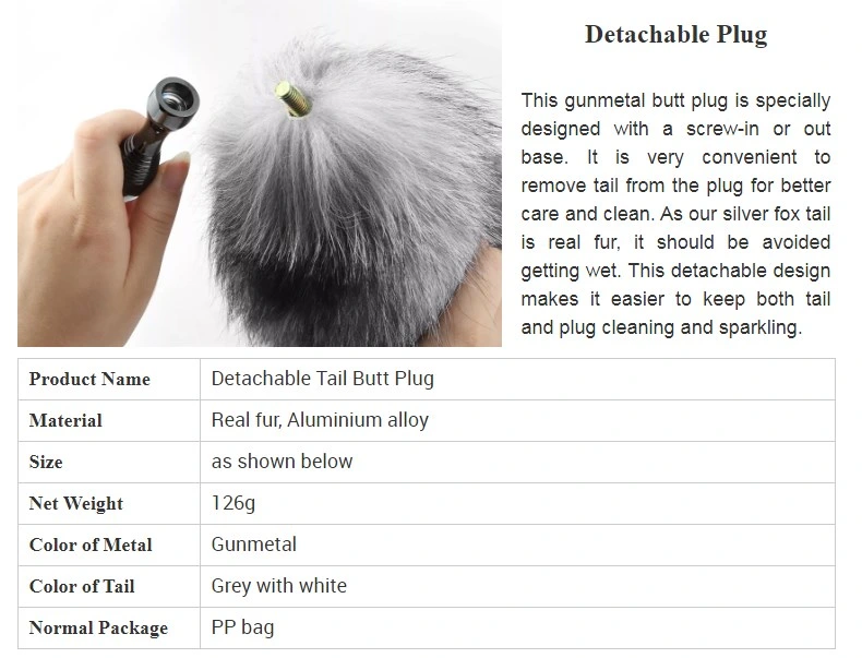 Role Play Cosplay Cat Fox Tail Anal Plug Detachable Real Fur Fox Tail Butt Plug Sex Toys for Women