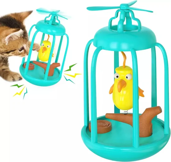 Interactif pour intérieur chaton cage à oiseaux chat jouets fournitures pour animaux de compagnie chats chasse jouet cadeau d'anniversaire