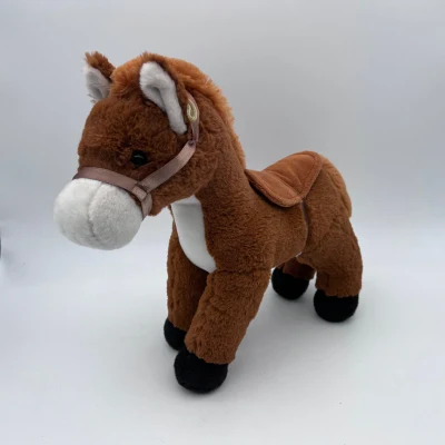 Le moins cher personnalisé bébé Soft Festival cadeaux spéciaux peluche animaux debout cheval en peluche