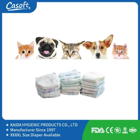 Facile à mettre sur un ajustement confortable et sécurisé Fabricant de couches jetables pour chat Vente en gros de couches pour animaux de compagnie Super absorbant